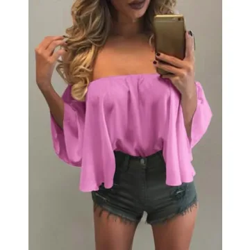 Chic Women's Off Shoulder Summer Blouse - Flattering Top