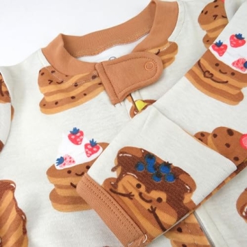 HonestBaby Sleep and Play Footed Pajamas One-Piece Sleeper Jumpsuit Zip-Front Pjs Organic Cotton for Baby Boys, Unisex, Stacked, 0-3 Months