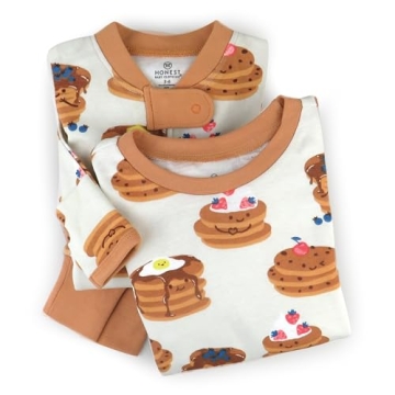 HonestBaby Sleep and Play Footed Pajamas One-Piece Sleeper Jumpsuit Zip-Front Pjs Organic Cotton for Baby Boys, Unisex, Stacked, 0-3 Months