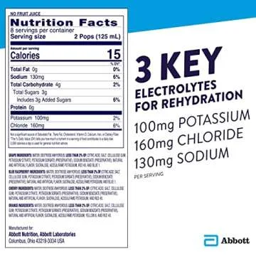 Pedialyte Electrolyte Solution Freezer Pops, Variety Pack, 16 Count (Pack of 4)