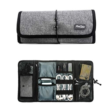 ProCase Electronic Organizer Cord Pouch, Travel Cable Charger Phone Accessories Bag Organizer Roll u...