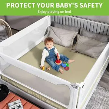 melafa365 Bed Rails for Toddlers, Upgrade Height Adjustable Baby Bed Rail Guard Specially Designed for Twin, Full, Queen, King Size - Safety Bed Guard Rails for Kids(White,1 Piece, 59")