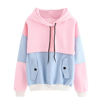 Stylish SweatyRocks Women's Color Block Fleece Hoodie