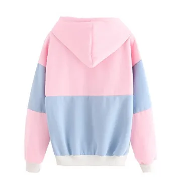 Stylish SweatyRocks Women's Color Block Fleece Hoodie