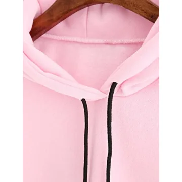 Stylish SweatyRocks Women's Color Block Fleece Hoodie
