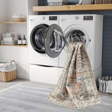 Valenrug Washable Rug 5x7 Stylish Vintage Stain-Resistant