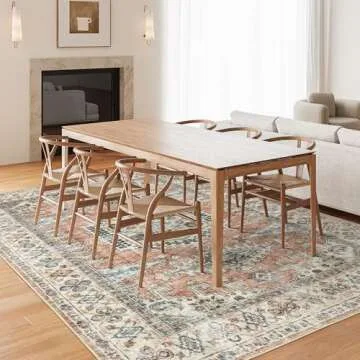 Valenrug Washable Rug 5x7 Stylish Vintage Stain-Resistant