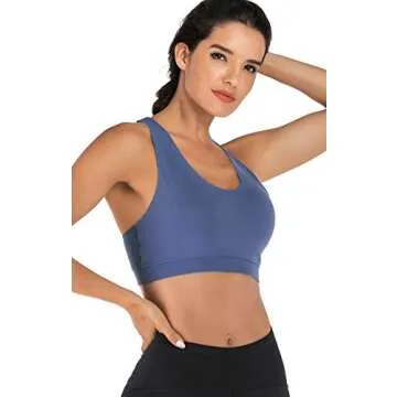 RUNNING GIRL Sports Bra for Women, Criss-Cross Back Padded Strappy Sports Bras Medium Support Yoga B...