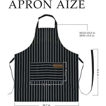 Adjustable Unisex Chef Apron with Pockets