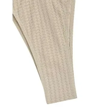 ZAFUL Ribbed Strapless Swimsuits for Women Cutout Bandeau Bathing Suit Tie Side Textured Bikini Thong Swimwear Beige M