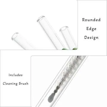 4 Pcs Glass Straws With Turtle Charms, Cute Fun Reusable Straws, With Design Clear Bent Straws, With 1 Pcs Straw Brush for Party Drink Cocktail (4 Pcs Turtle)