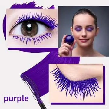 LGSZGDCN Purple Lashes Extensions mascara Eyes Makeup eyelash serum coloured Mascara Waterproof Fast Dry Eyelashes Curling Lengthening Party Stage Use