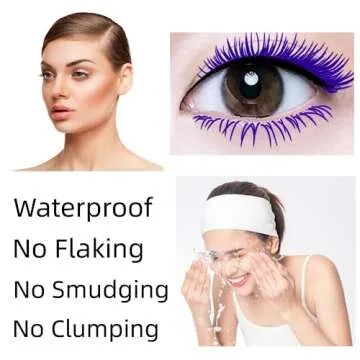 LGSZGDCN Purple Lashes Extensions mascara Eyes Makeup eyelash serum coloured Mascara Waterproof Fast Dry Eyelashes Curling Lengthening Party Stage Use