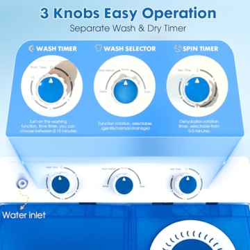 Dawmilon Portable Washing Machine Twin Tub - 14lbs Compact Washer (9.5lbs) and Spinner Dryer (4.5lbs...