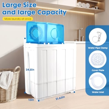 Dawmilon Twin Tub Portable Washing Machine for Easy Laundry