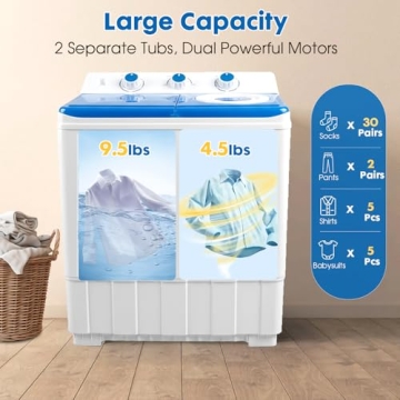 Dawmilon Twin Tub Portable Washing Machine for Easy Laundry