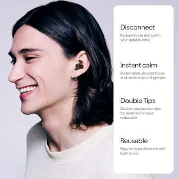 Loop Quiet 2 Plus Ear Plugs with Double Tips – Ultra-Comfy Reusable Earplugs for Sleep, Focus, Tra...