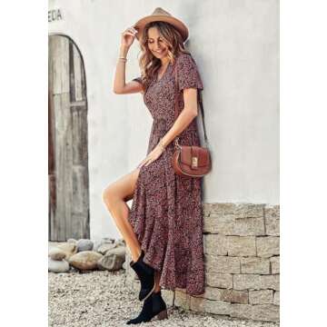 Elegant PRETTYGARDEN Women's Wrap Maxi Dress for Summer