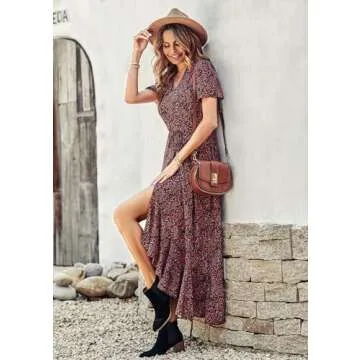 Elegant PRETTYGARDEN Women's Wrap Maxi Dress for Summer