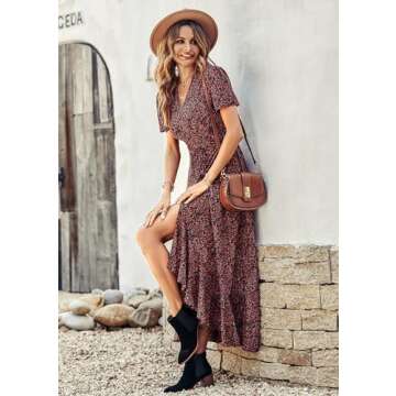 Elegant PRETTYGARDEN Women's Wrap Maxi Dress for Summer