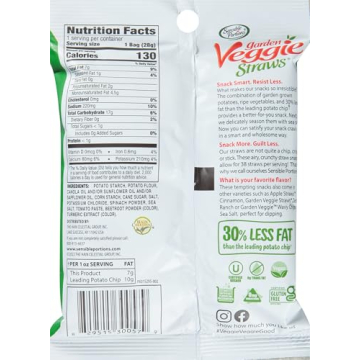 Gluten-Free Sea Salt Veggie Straws Healthy Snack 24 Pack