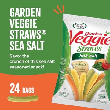 Gluten-Free Sea Salt Veggie Straws Healthy Snack 24 Pack