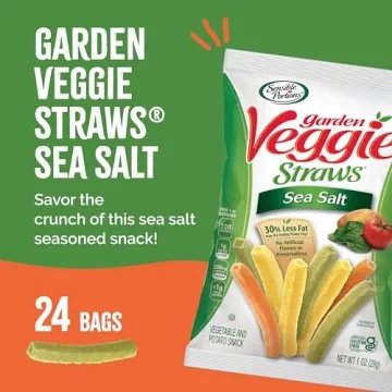 Gluten-Free Sea Salt Veggie Straws Healthy Snack 24 Pack