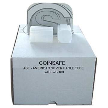CoinSafe Silver Eagle Tube - Each Tube Holds 20ea 40mm 1-Oz Silver American Eagle ASE Coins