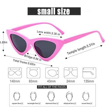 Jucoo Cat Eye Sunglasses for Women - Retro Style UV Protection