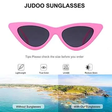Jucoo Cat Eye Sunglasses for Women - Retro Style UV Protection