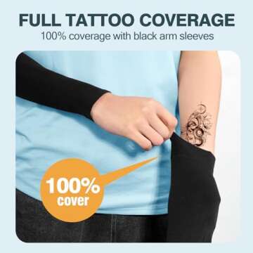 Rescoto 2 Pairs UV Protection Cooling Arm Sleeves Compression Sun Sleeves for Men Women Youth, Tattoo Cover Up, UPF 50