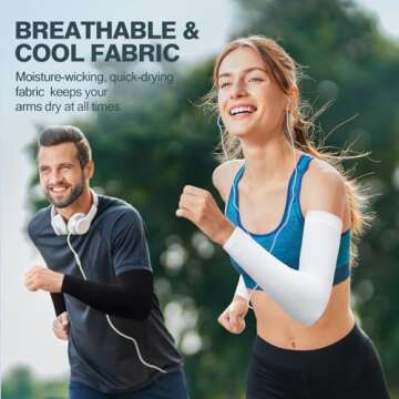 Rescoto 2 Pairs UV Protection Cooling Arm Sleeves Compression Sun Sleeves for Men Women Youth, Tattoo Cover Up, UPF 50