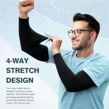 Rescoto 2 Pairs UV Protection Cooling Arm Sleeves Compression Sun Sleeves for Men Women Youth, Tattoo Cover Up, UPF 50