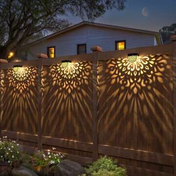 Solar Fence Lights Wall lihgts Outdoor Decorations 6 Pack Solar Deck Lights Outdoor Waterproof LED S...