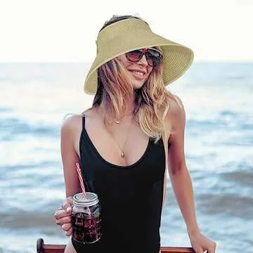 ELEHOLD Beach Hat for Women Stylish UV Protection Cap