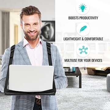 Standing Desk Walking Desk - Hands Free Wearable Mobile Laptop Harness for 13" Laptops or Clipboards