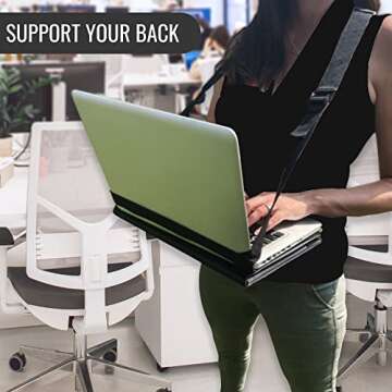 Standing Desk Walking Desk - Hands Free Wearable Mobile Laptop Harness for 13" Laptops or Clipboards