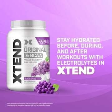 Xtend XTEND Original BCAA Powder 7g BCAA and 2.5g L-Glutamine, Sugar Free Post Workout Muscle Recovery Drink with Amino Acids for Men & Women, 90 Servings