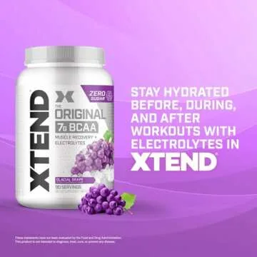 Xtend XTEND Original BCAA Powder 7g BCAA and 2.5g L-Glutamine, Sugar Free Post Workout Muscle Recovery Drink with Amino Acids for Men & Women, 90 Servings