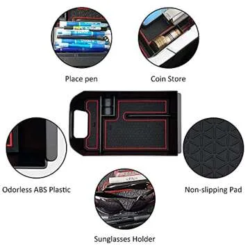 JOJOMARK Compatible with Toyota RAV4 Accessories Center Console Organizer Fits for RAV4 2019 2020 2021 2022 2023 2024 RAV4 Prime 2021-2024