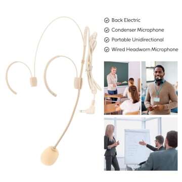 Gazechimp Microphone Props Mic Toy, Headset Microphone System, Headworn Single Earset Over Ear Hangi...