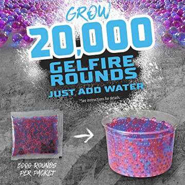 NERF Pro Gelfire X MrBeast Full Auto Blaster & 20,000 Gelfire Rounds, 300 Round Hopper, Rechargeable Battery, Eyewear, Ages 14 & Up