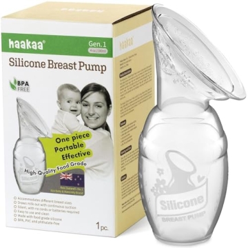 Haakaa Manual Breast Pump for Breastfeeding - Silicone, Clear 4oz/100ml