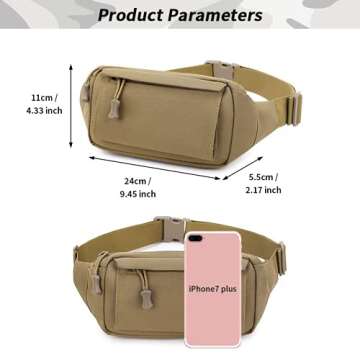 Huntvp Tactical Fanny Pack - Versatile WR Nylon Waist Bag for Adventures