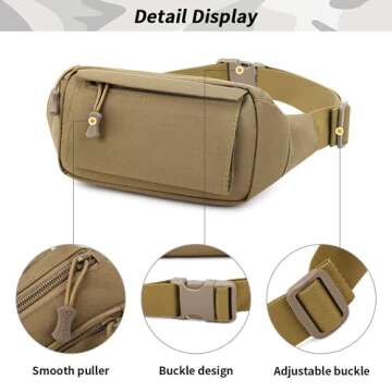 Huntvp Tactical Fanny Pack for Travel and Outdoor Use