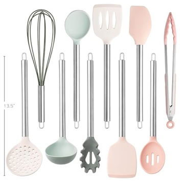 Stylish Cook with Color Silicone Utensil Set for Cooking