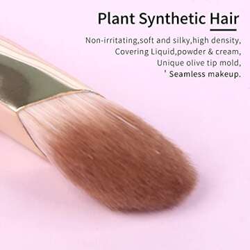 ENZO KEN Angled Concealer Brush Under Eye, Concealer Brush, Nose Contour Brush, Small Concealer Brushes for Makeup, Under Eye Makeup Brush, Under Eye Brush, Concealer Makeup Brush - Pink and Gold, 11M
