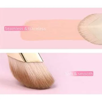 ENZO KEN Angled Concealer Brush Under Eye, Concealer Brush, Nose Contour Brush, Small Concealer Brushes for Makeup, Under Eye Makeup Brush, Under Eye Brush, Concealer Makeup Brush - Pink and Gold, 11M