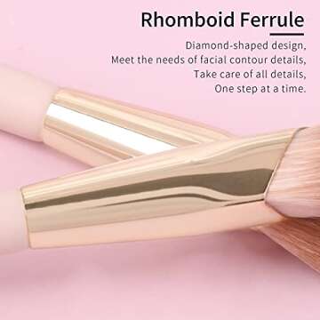 ENZO KEN Angled Concealer Brush Under Eye, Concealer Brush, Nose Contour Brush, Small Concealer Brushes for Makeup, Under Eye Makeup Brush, Under Eye Brush, Concealer Makeup Brush - Pink and Gold, 11M