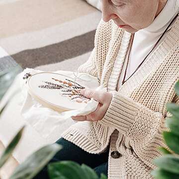 Caydo 6 Pieces Embroidery Hoop Set Circle Cross Stitch Hoop Ring 4 inch to 10 inch for Embroidery and Cross Stitch